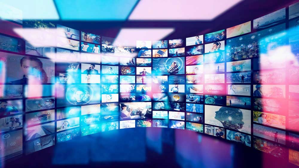 AI-enhanced video content library showcasing diverse media displays, representing Norra Sol's AI-Boosted Video Delivery service for effective brand messaging.